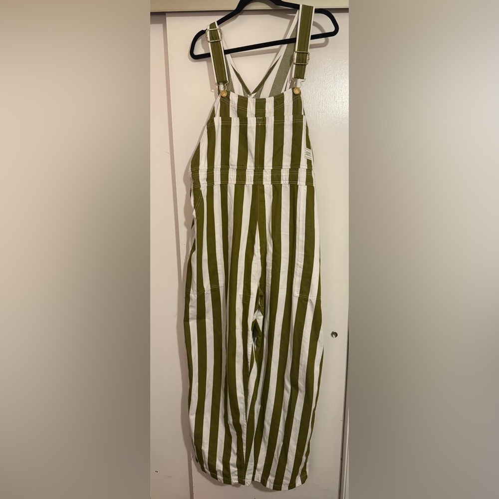 Big Bud Press Olive and White Striped Overalls - Picture 3 of 8